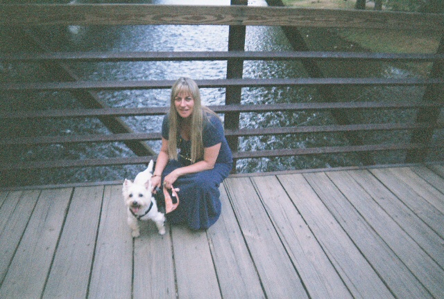 Anyaa & Lily on a bridge in Cherokee