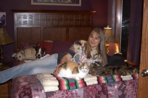 Anyaa with her family of critters